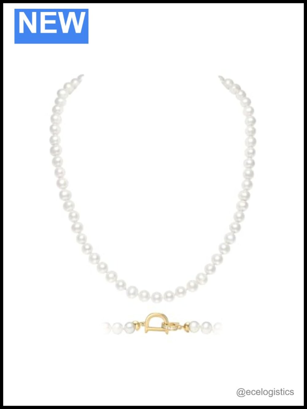 Baroque Pearl Necklace 5-6mm Natural Pearl Strand D Clasp 20in